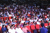 NTR Fans Hungama at Rabhasa Audio Release